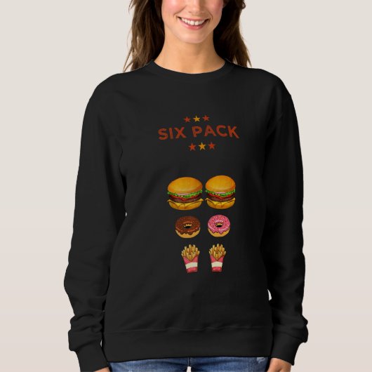 パパBod Working On My Six Pack Burger Donut Fries スウェットシャツ (正面)