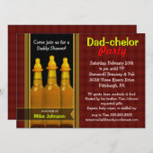 パパchelorのパーティー-お父さんのベビーシャワー招待状 招待状 (正面/裏面)