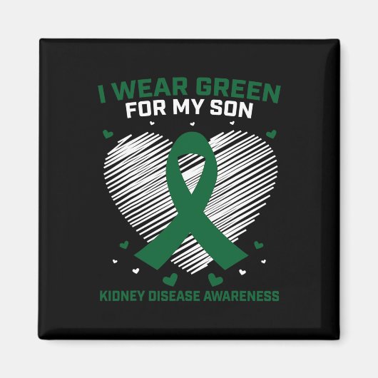 パパI衣服グリーンfor My Son Kidney Disease Awrene マグネット (正面)