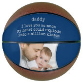 パパI Love You詩 – カスタム写真装飾 バスケットボール (正面)