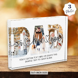 パパI Love You 3 Photo Collageスクリプトハート フォトブロック