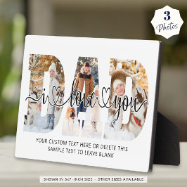 パパI Love You 3 Photo Collageスクリプトハート フォトプラーク