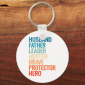 パパS男性へヴィンテージ夫レトロダディーファーザー キーホルダー (正面)