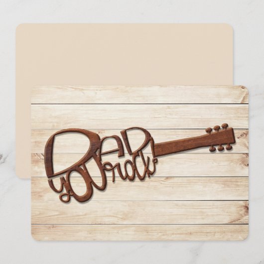 パパYou Rock Father's Day Wood Carved Guitar (正面/裏面)