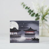 パビリオンの後ろの満月 ポストカード (スタンド正面)