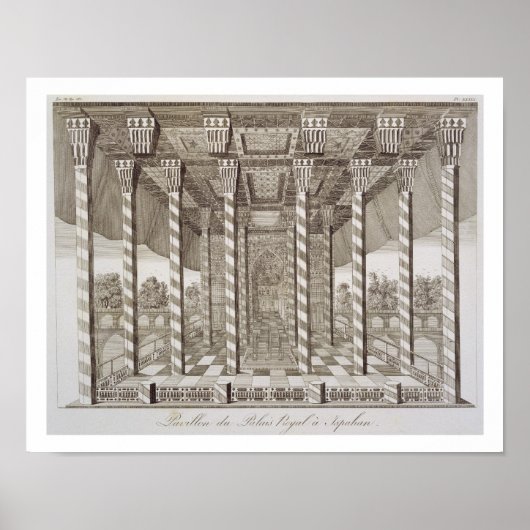 パビリオンの王室の宮殿でイスファハンから'ヴォイ ポスター (正面)