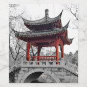 パビリオン中国の ワインラベル (シングルラベル)