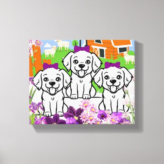 パピおもしろいーズ キャンバスプリント (正面)