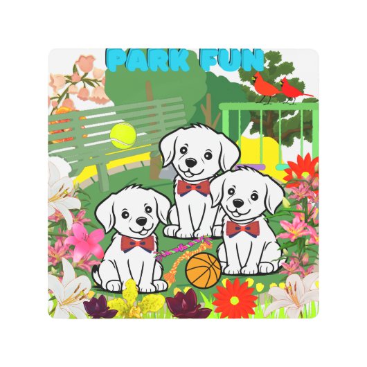 パピおもしろいーズ メタルプリント (正面)