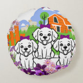 パピおもしろいーズ ラウンドクッション (裏面)