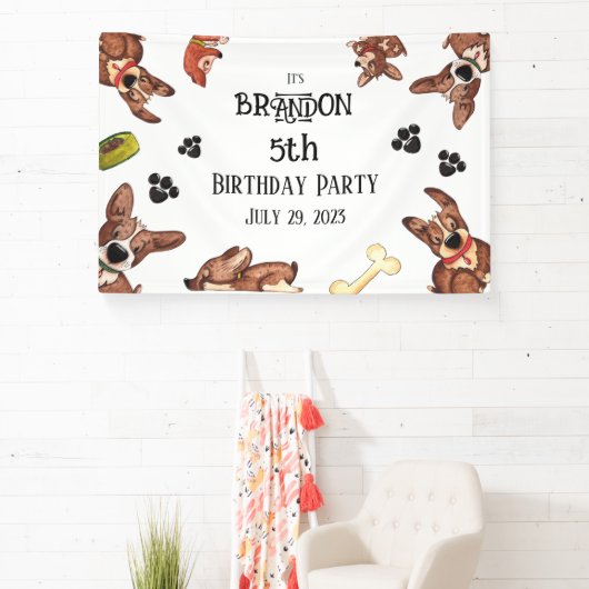 パピおもしろいー子供の誕生日 横断幕 (インサイチュ)