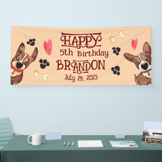 パピおもしろいー子供の誕生日 横断幕 (トレードショー)