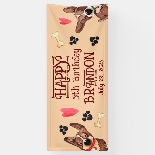 パピおもしろいー子供の誕生日 横断幕 (縦)