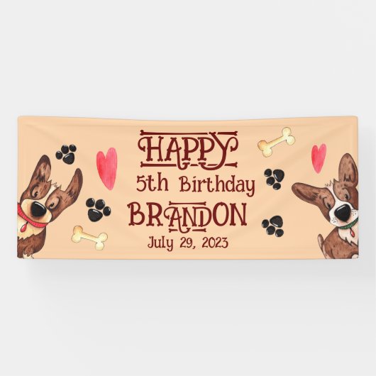 パピおもしろいー子供の誕生日 横断幕 (横)