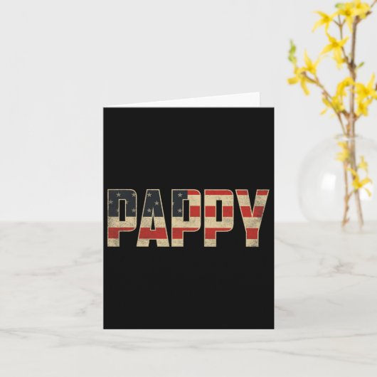パピはっきりしたー愛国的なアメリカ国旗の父の日のパ カード (黄色い花)