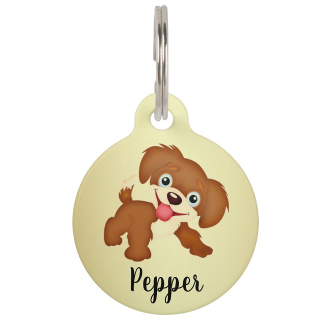 パピよくはしゃぐー ペット　ネームタグ (正面)
