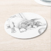 パピよくはしゃぐー ラウンドペーパーコースター (アングル)