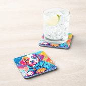 パピインブルーコートデザイン コースター (右側)