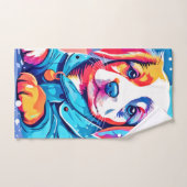 パピインブルーコートデザイン バスタオルセット (ハンドタオル)