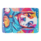 パピインブルーコートデザイン バスマット (正面)