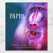 パピオ（バブーン）カスタムメタリックワインラベルのモックアップ ワインラベル (シングルラベル)