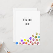 パピカラフルーのポープリントとカスタム文字 カード (正面/裏面インサイチュ)