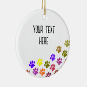 パピカラフルーのポープリントとカスタム文字 セラミックオーナメント (右)