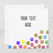 パピカラフルーのポープリントとカスタム文字 招待状 (正面/裏面)