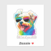 パピカラフルー犬サングラスカスタムカットビニル シール (シート)