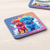 パピカラフルー・ペア・アート コースター (左側)