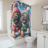 "パピスの初雪 – 冬お洒落" シャワーカーテン (インサイチュ)