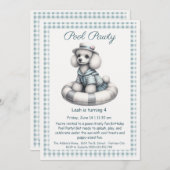 パピスプラッシュ誕生日プールパーティの招待状 招待状 (正面/裏面)