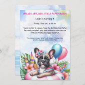 パピスプラッシュ誕生日プールパーティの招待状 招待状 (正面/裏面)