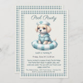 パピスプラッシュ誕生日プールパーティの招待状 招待状 (正面/裏面)