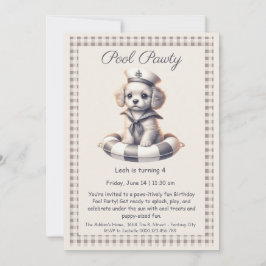 パピスプラッシュ誕生日プールパーティの招待状 招待状