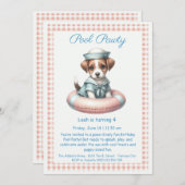 パピスプラッシュ誕生日プールパーティの招待状 招待状 (正面/裏面)