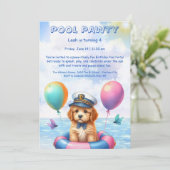 パピスプラッシュ誕生日プールパーティの招待状 招待状 (スタンド正面)