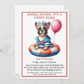 パピスプラッシュ誕生日プールパーティの招待状 招待状 (正面/裏面)