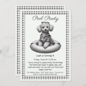 パピスプラッシュ誕生日プールパーティの招待状 招待状 (正面/裏面)