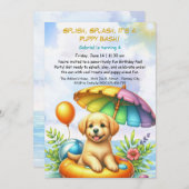 パピスプラッシュ誕生日プールパーティの招待状 招待状 (正面/裏面)
