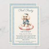 パピスプラッシュ誕生日プールパーティの招待状 招待状 (正面/裏面)