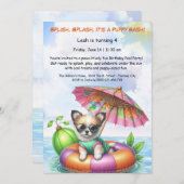 パピスプラッシュ誕生日プールパーティの招待状 招待状 (正面/裏面)