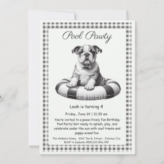 パピスプラッシュ誕生日プールパーティの招待状 招待状