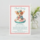 パピスプラッシュ誕生日プールパーティの招待状 招待状 (スタンド正面)