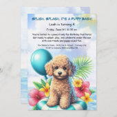 パピスプラッシュ誕生日プールパーティの招待状 招待状 (正面/裏面)