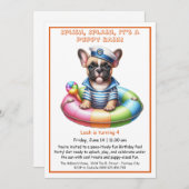 パピスプラッシュ誕生日プールパーティの招待状 招待状 (正面/裏面)