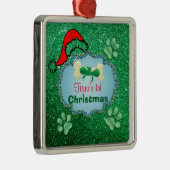 パピス1stクリスマスグリーンフェイクグリッターサンタハット メタルオーナメント (右)