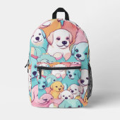 パピズガロレパステル描 プリントバックパック (正面)