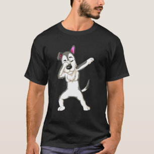 パピズホワイトダビングドッグハスキー Tシャツ