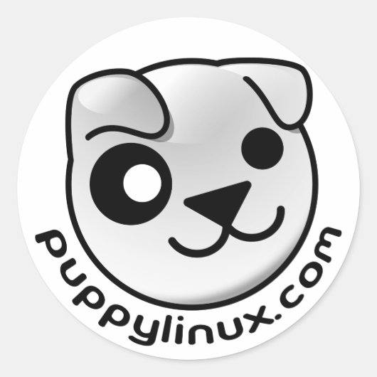 パピッドlinux dot comスタンプ ラウンドシール (正面)